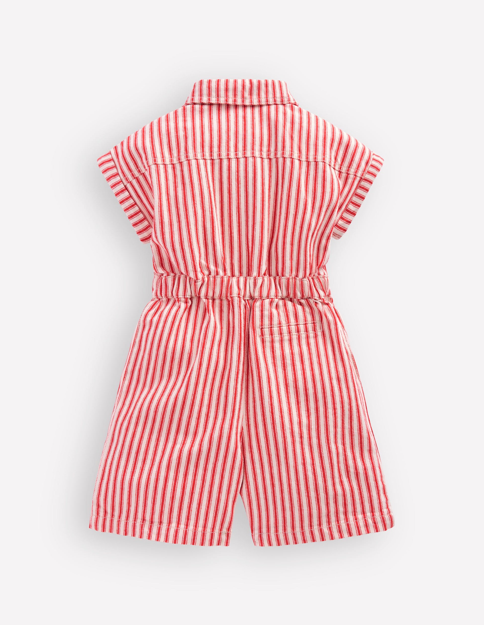 Embroidered Playsuit-Red Stripe-3