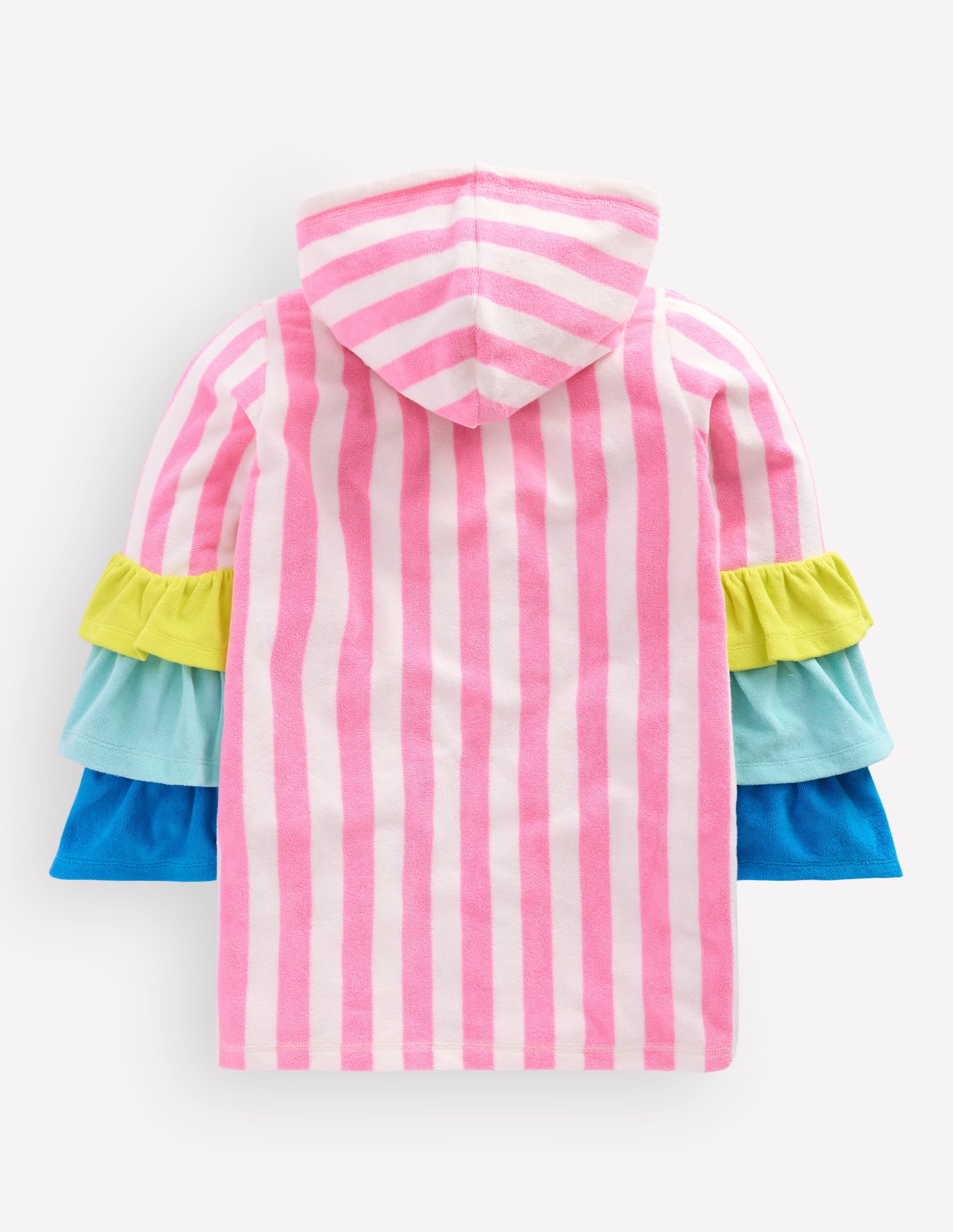 Fun Romie Towelling Zip-Up-Stripe Frill Parrot - Image 3