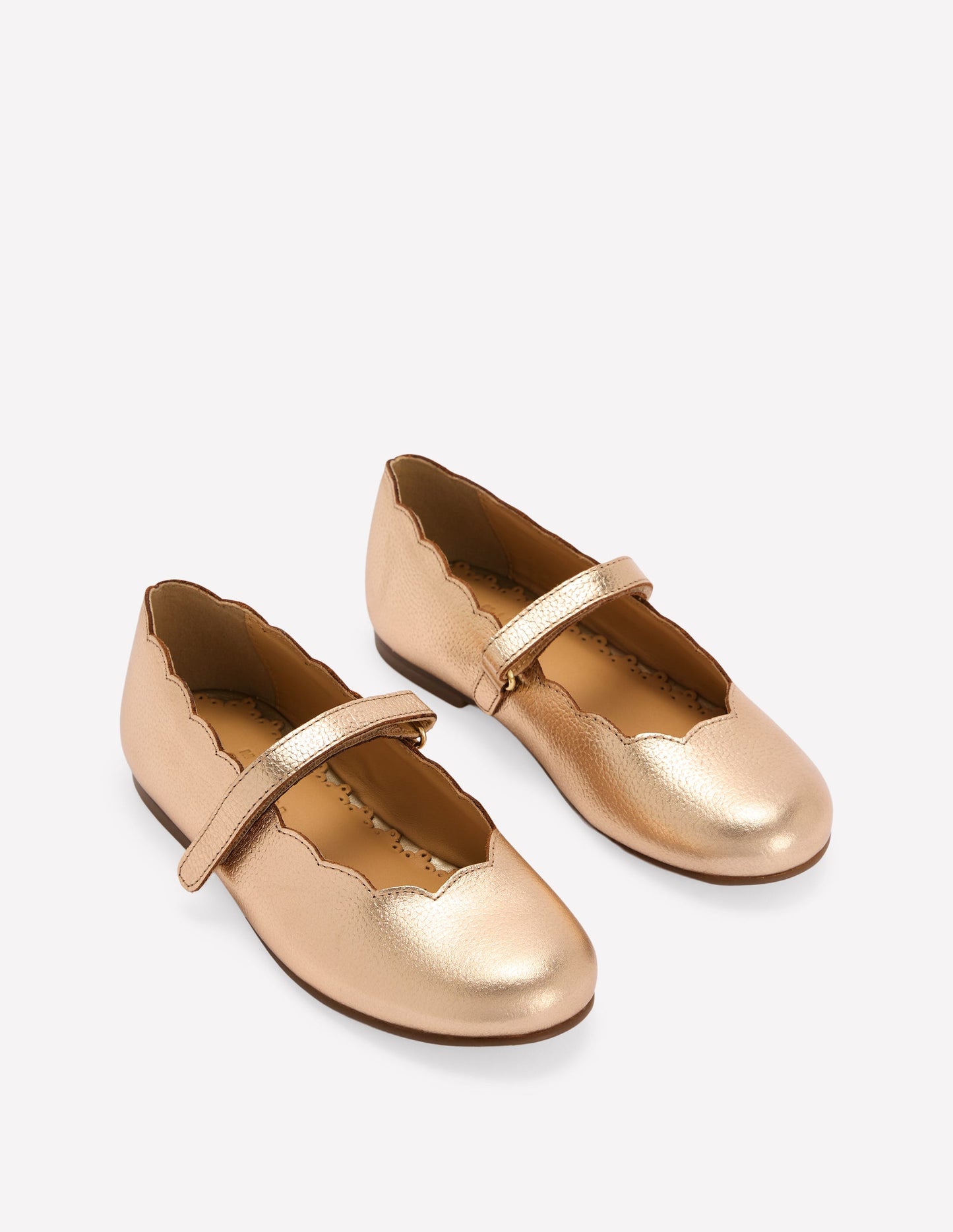 Scallop Mary Janes-Gold