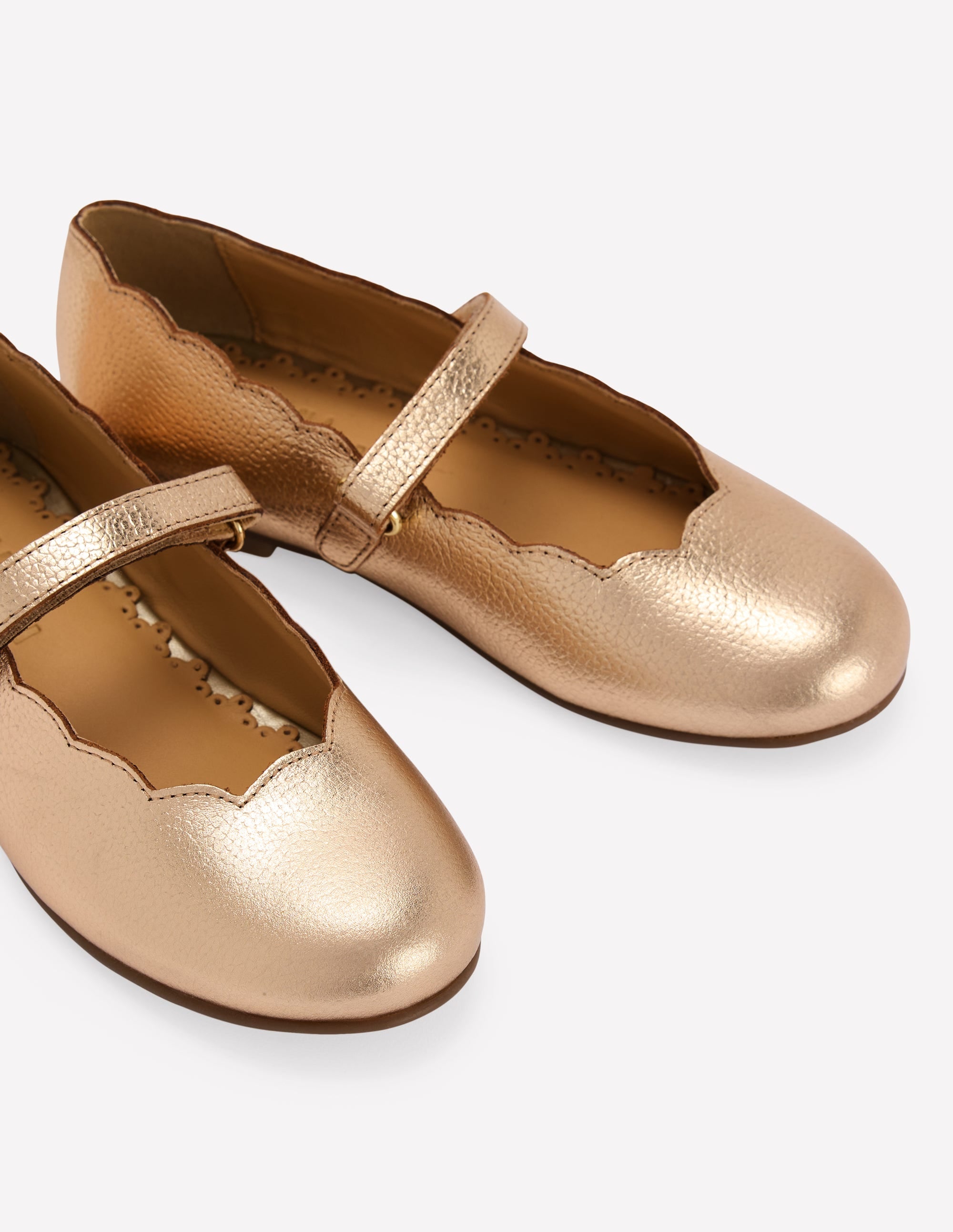 Scallop Mary Janes-Gold - Image 7