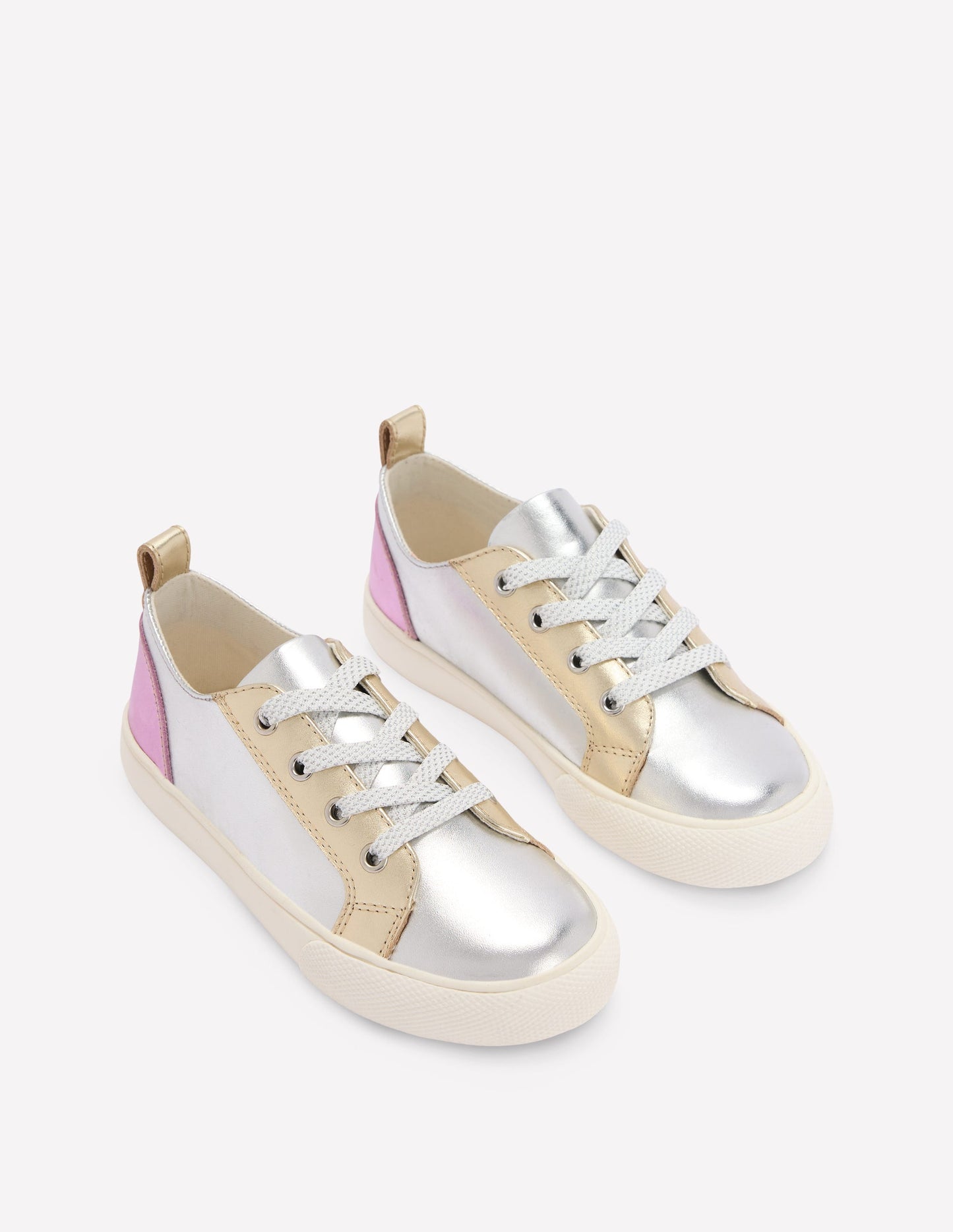 Leather Metallic Low Tops-Metallic