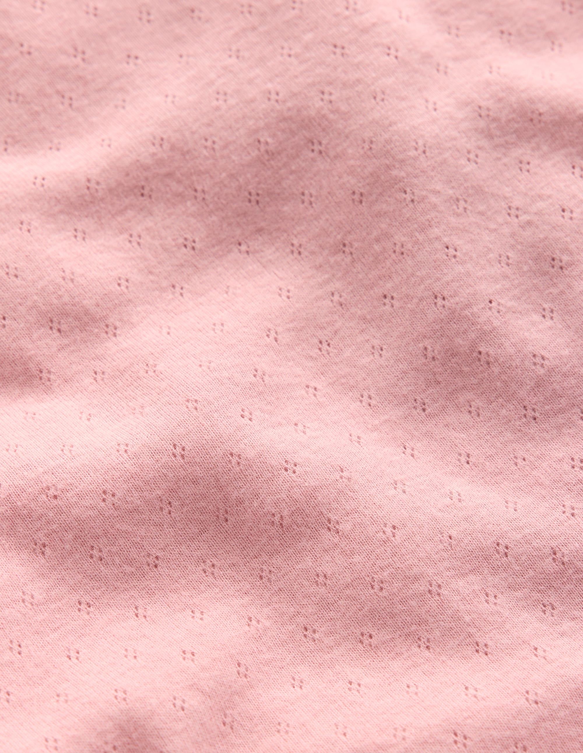 Long Sleeve Pointelle Top-Pink - Image 3