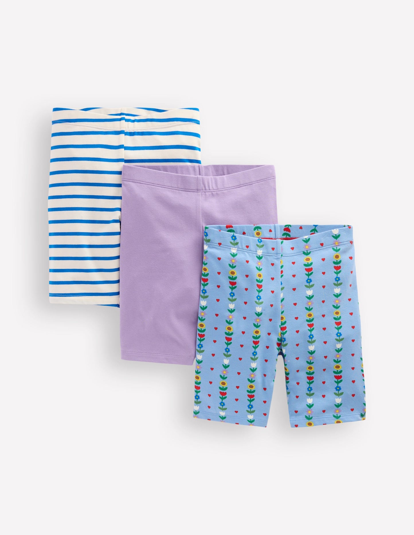 3-pack Cycling Shorts-Glacier Blue Sunflower Garden
