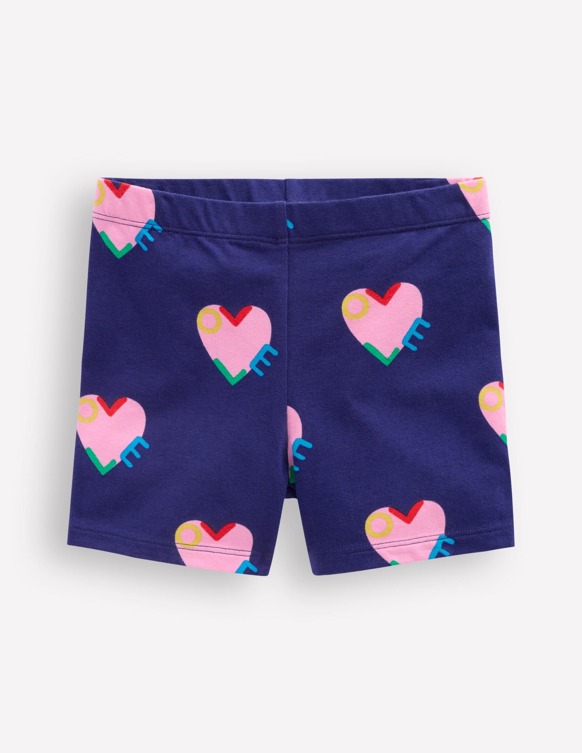 Cartwheel Shorts-Navy Love Hearts-2