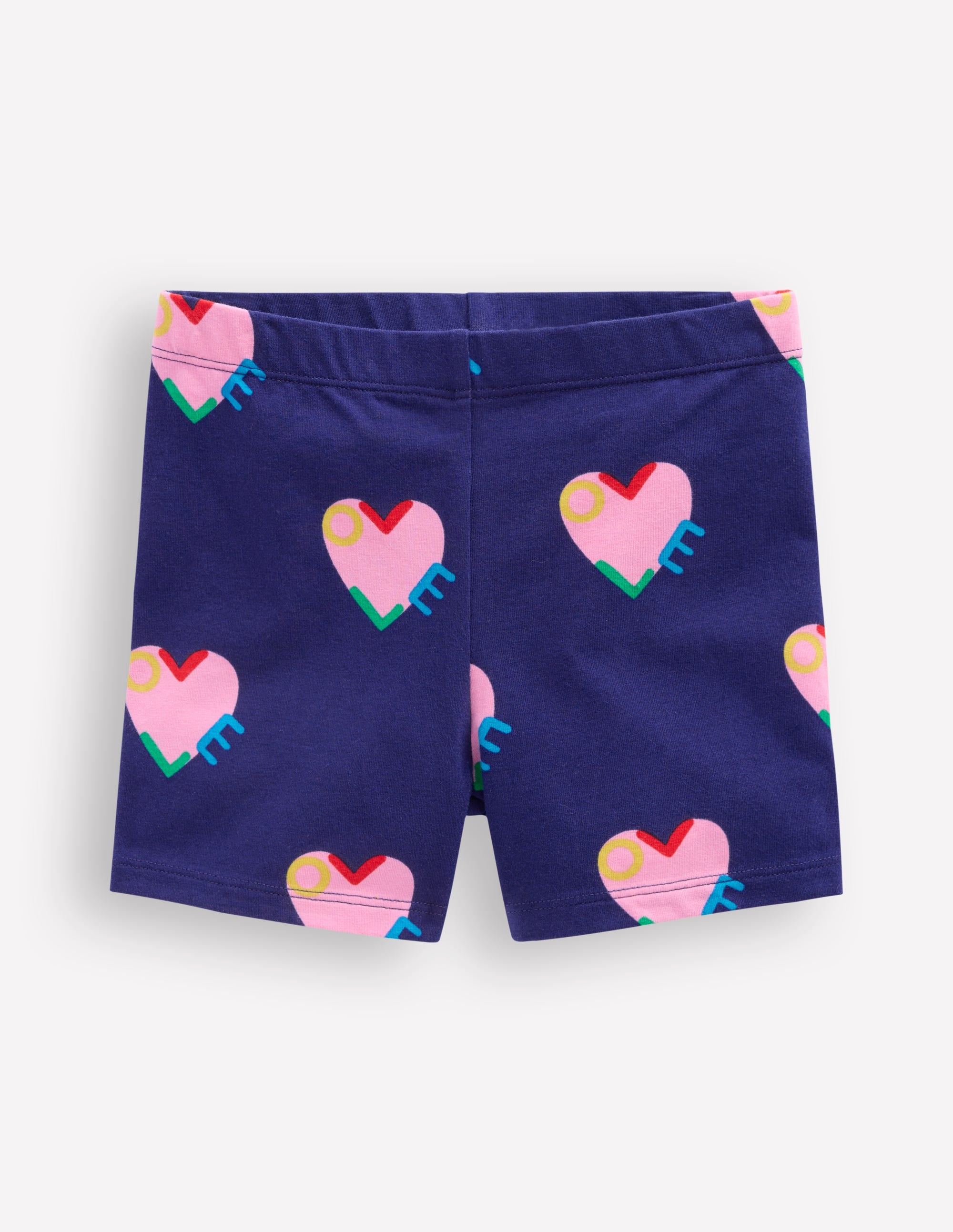 Cartwheel Shorts-Navy Love Hearts - Image 1