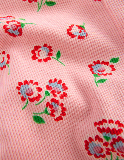 Ribbed Leggings-Chalk Pink Daisy-3
