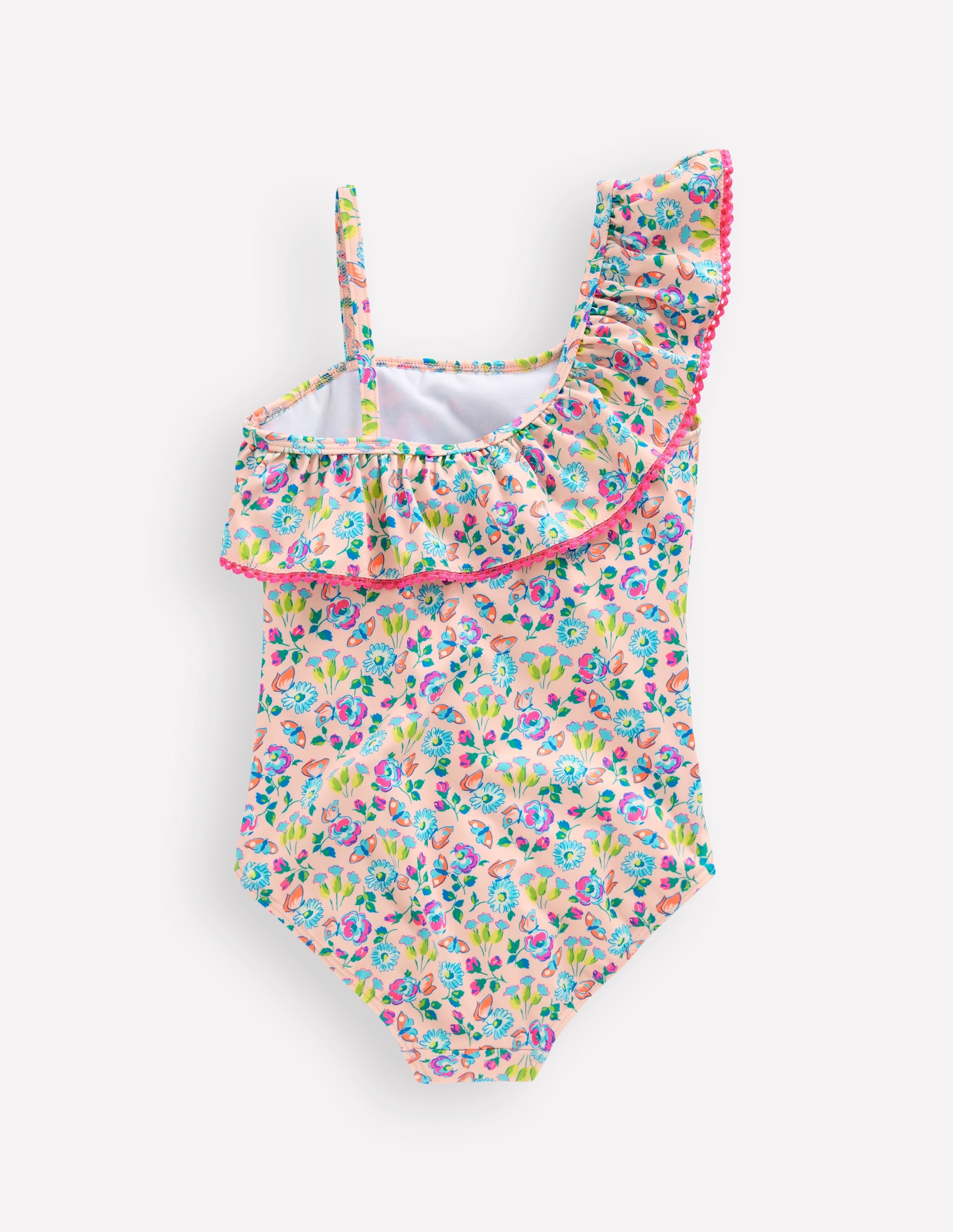 Lila One Shoulder Swimsuit-Chalk Pink Butterfly Floral - Image 2
