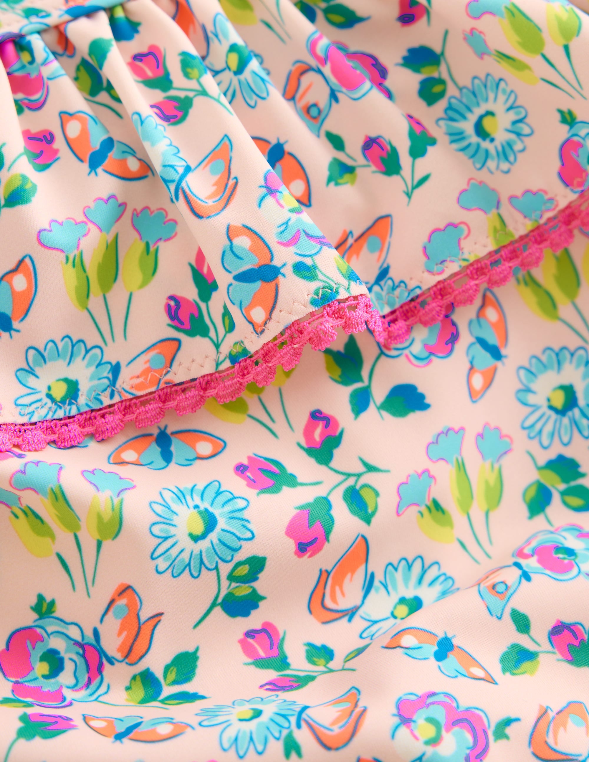 Lila One Shoulder Swimsuit-Chalk Pink Butterfly Floral - Image 3