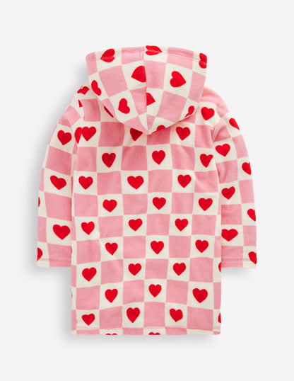 Romie Towelling Zip Throw-On-Bubblegum Pink Heart Stamp-3