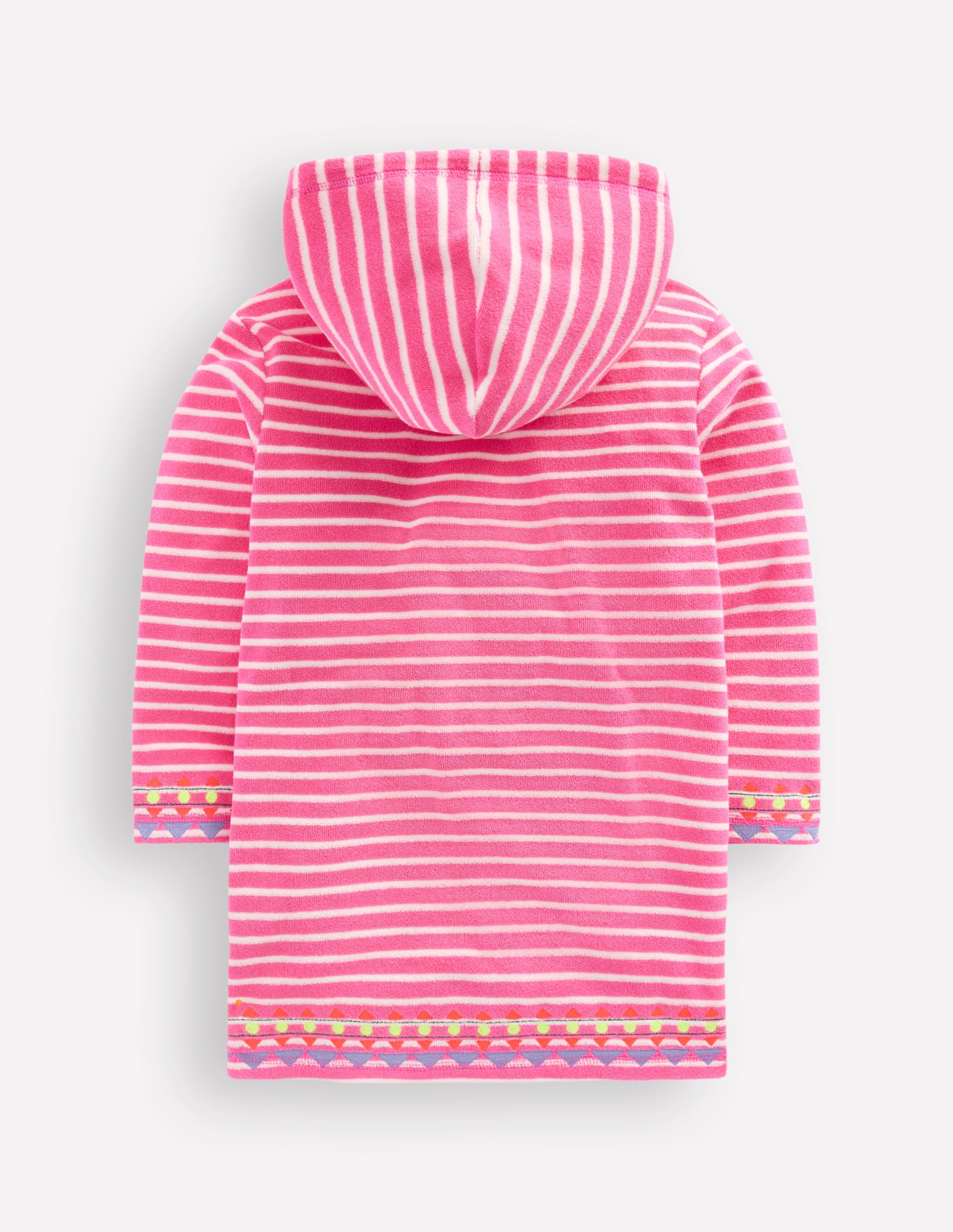Romie Towelling Zip Throw-On-Sorbet Pink Stripe - Image 2