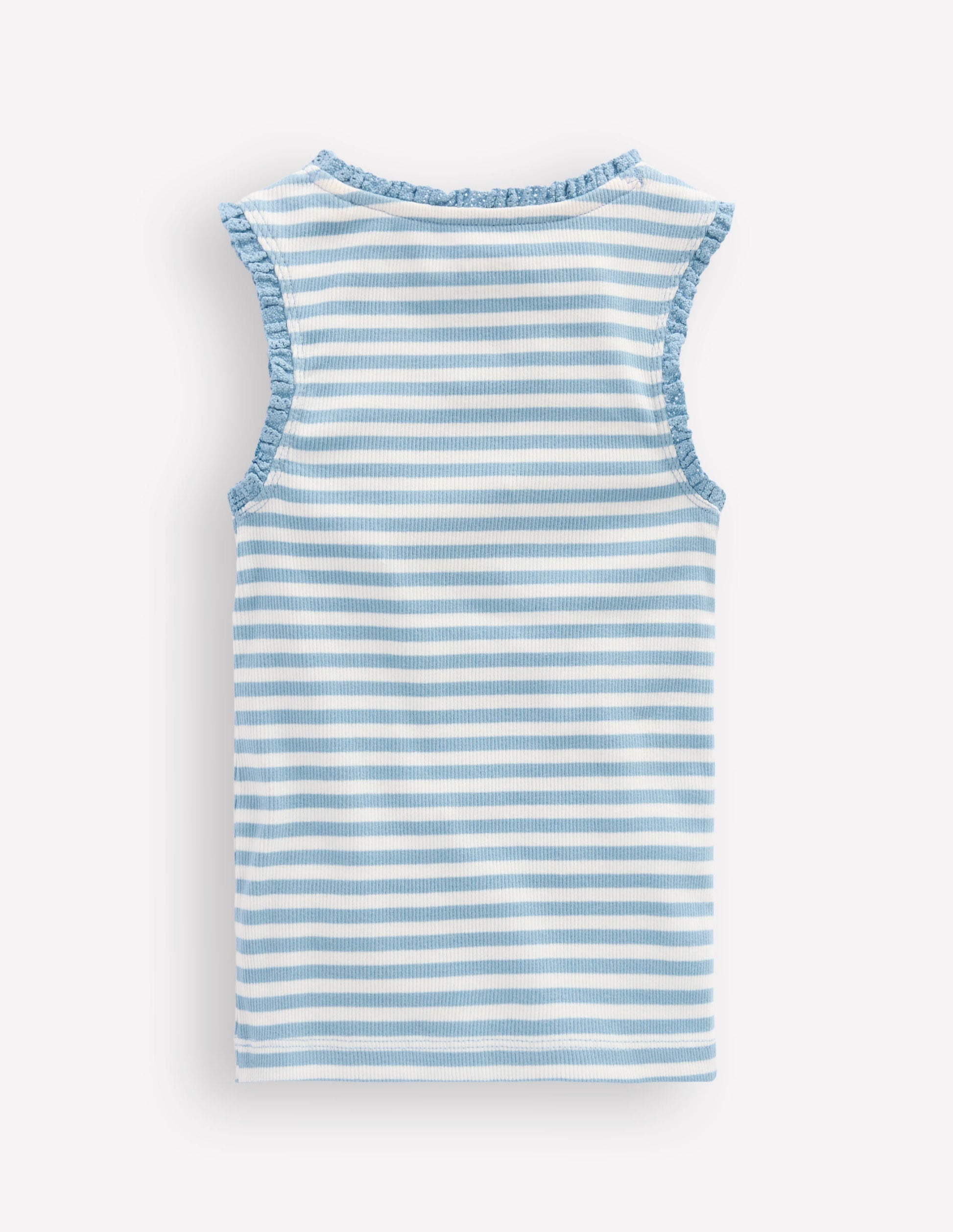 Ribbed Lace Trim Vest-Glacier Blue Stripe-2