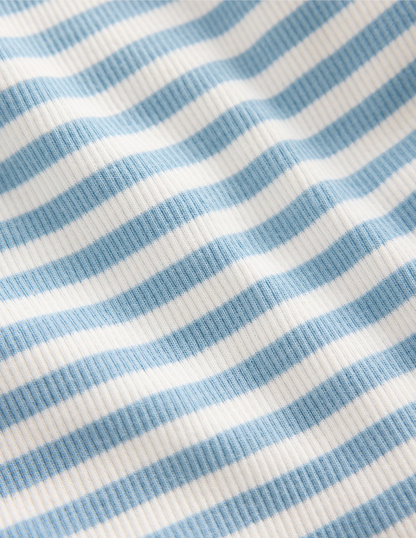 Ribbed Lace Trim Vest-Glacier Blue Stripe