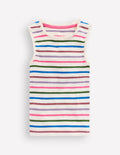 Ribbed Lace Trim Vest-Multi Stripe