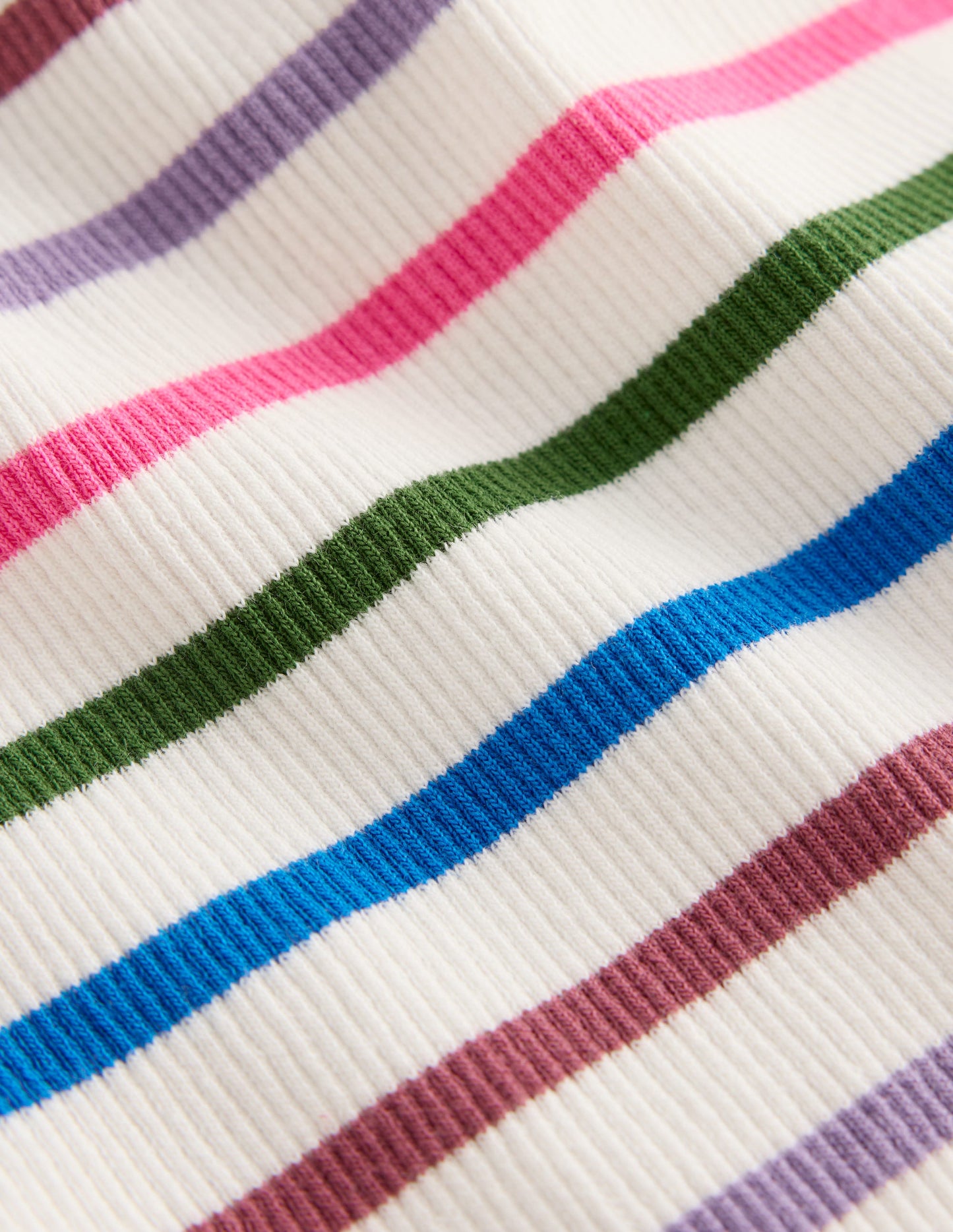 Ribbed Lace Trim Vest-Multi Stripe