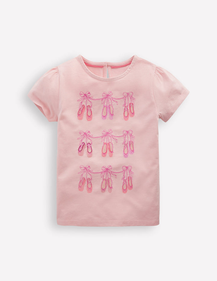Puff Sleeve Superstitch Top-French Pink Ballet Shoes