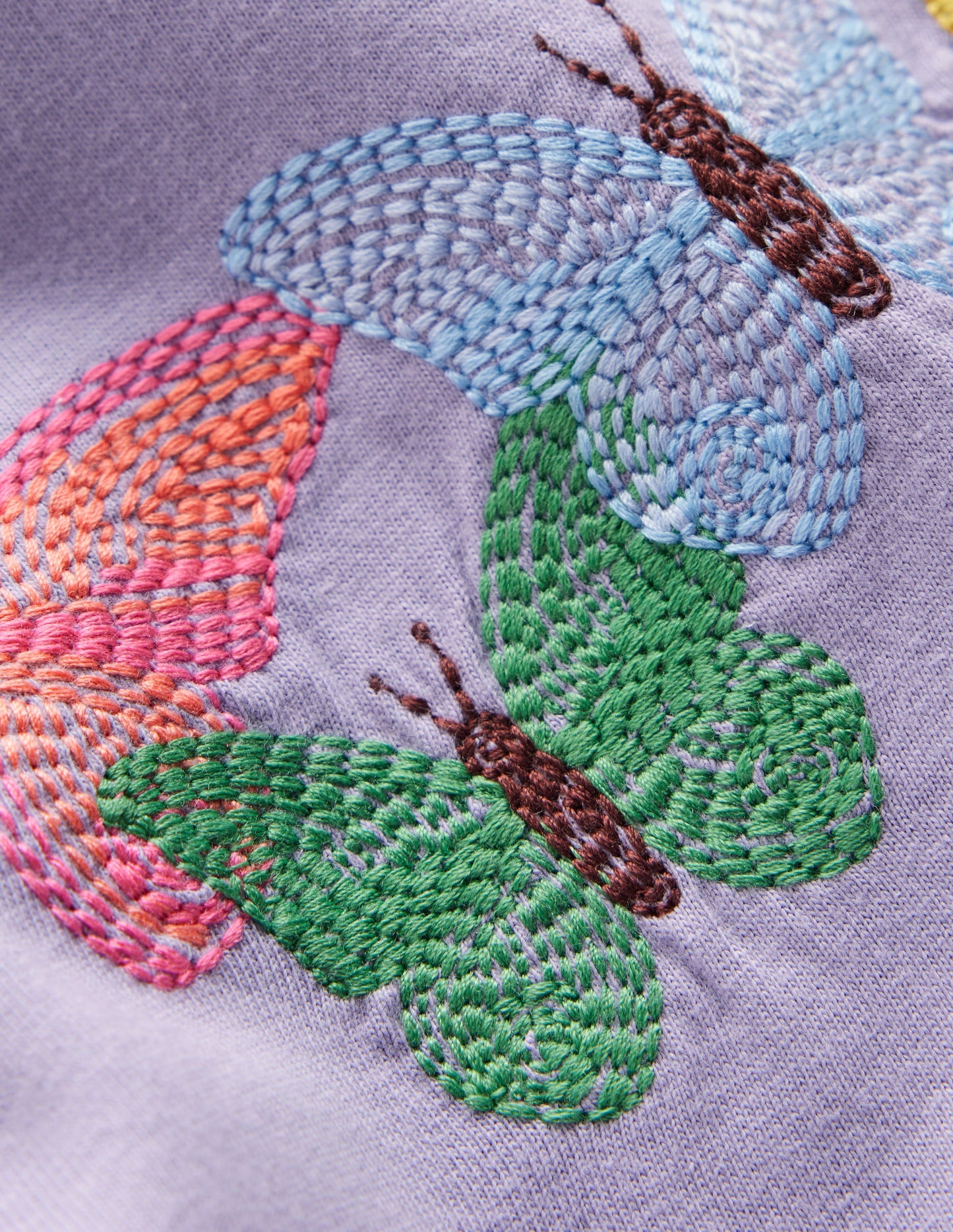 Puff Sleeve Superstitch Top-Purple Butterflies