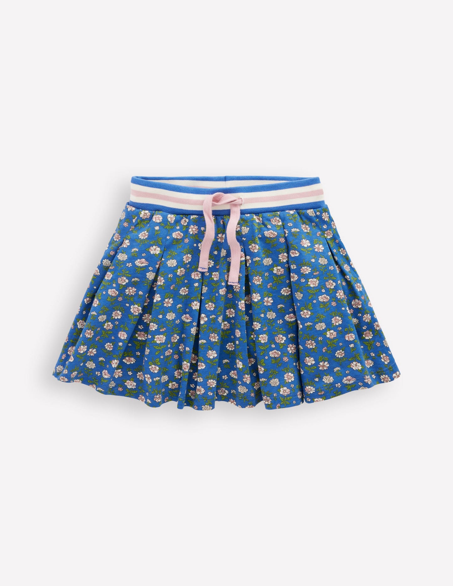 Pleated Jersey Skort-Bluejay Garden Flower