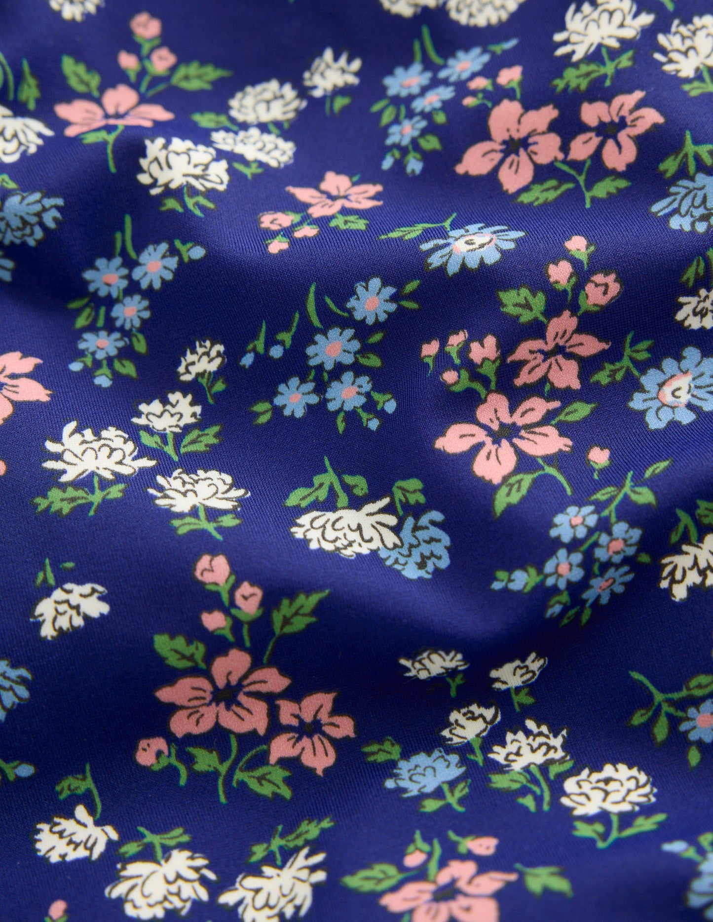 Hallie Frill Strap Swimsuit-Sapphire Blue Meadow Floral