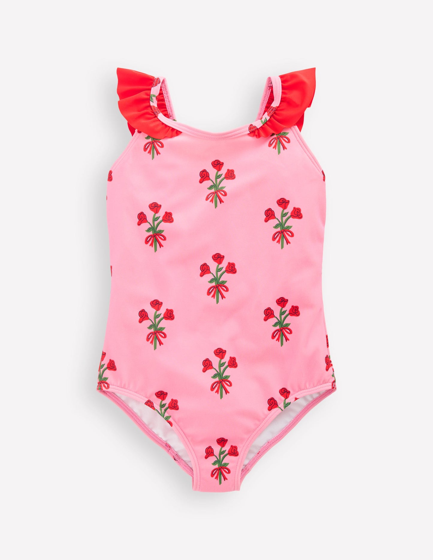 Hallie Frill Strap Swimsuit-Bubblegum Pink Posy