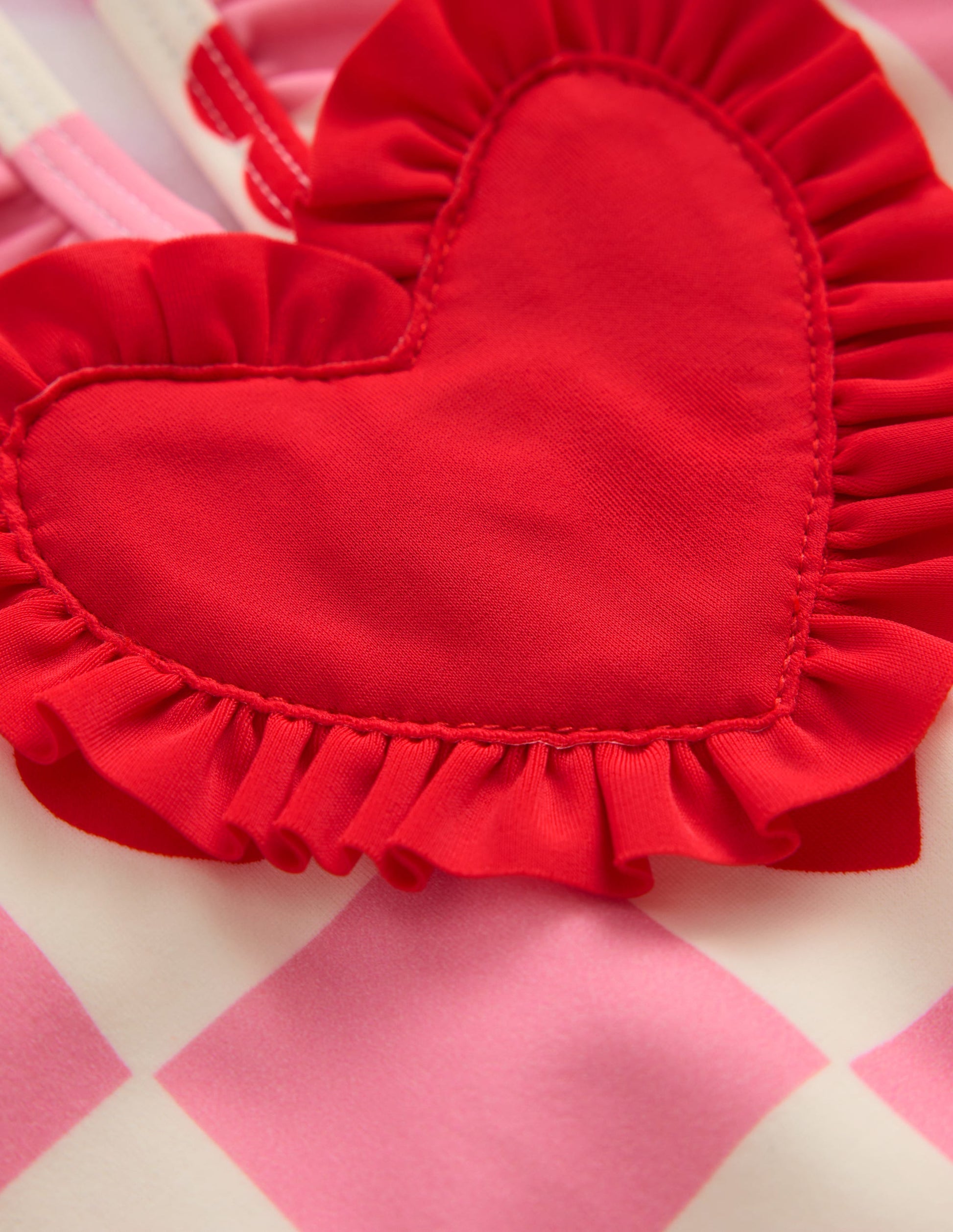 Hallie Frill Strap Swimsuit-Bubblegum Pink Heart Stamp-3