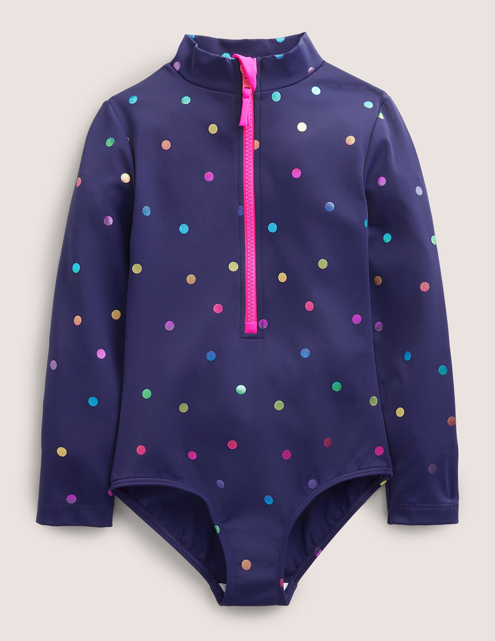 Long-sleeved Swimsuit-Rainbow Foil Confetti Spot - Image 1