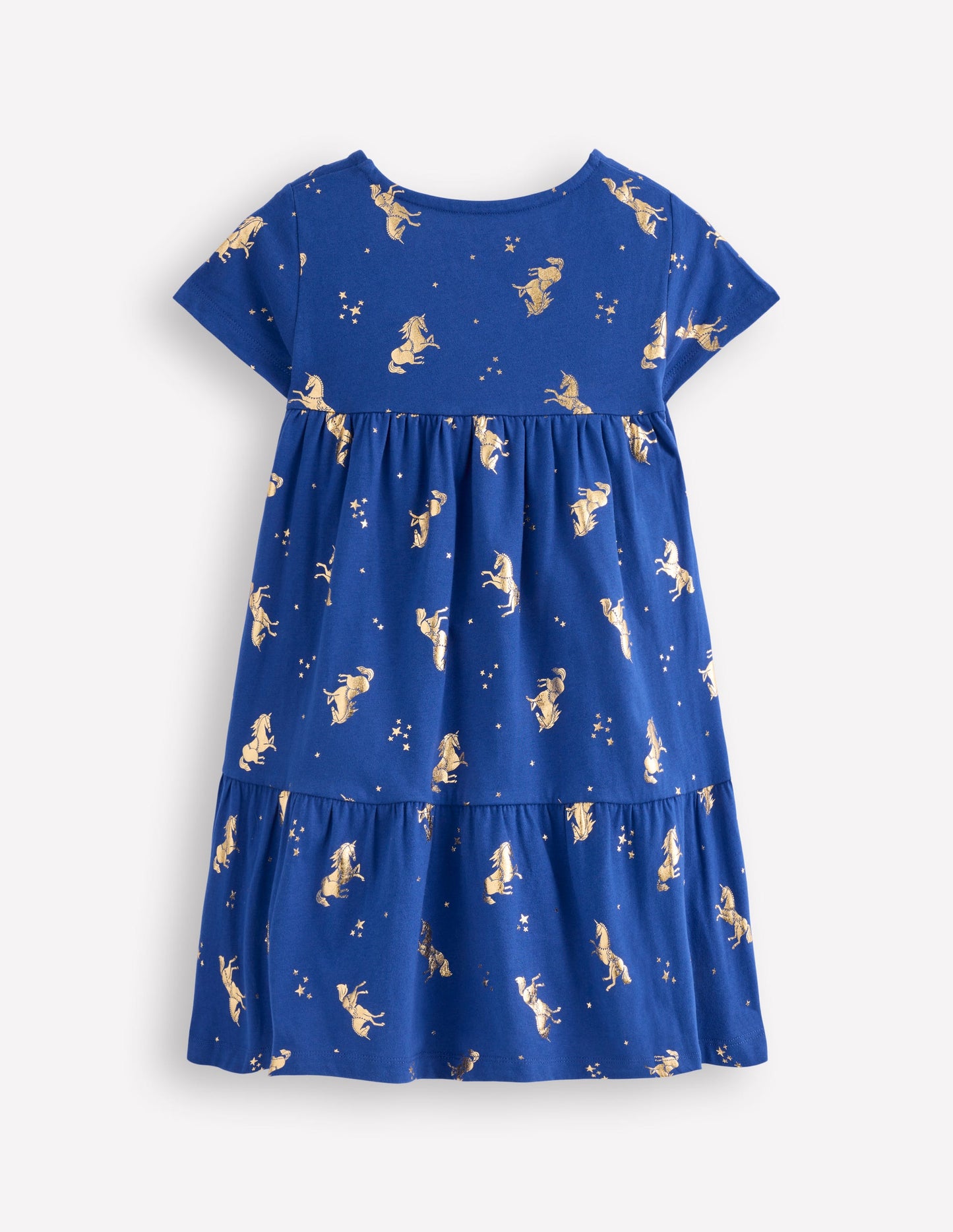 Ariel Twirly Jersey Dress-Sapphire Blue Unicorns