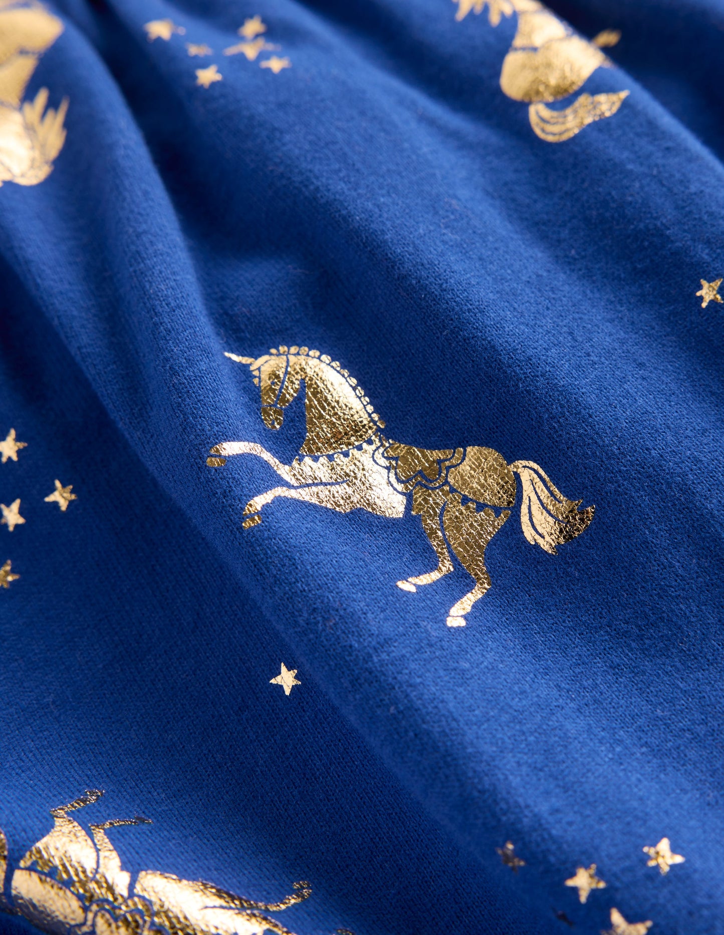 Ariel Twirly Jersey Dress-Sapphire Blue Unicorns