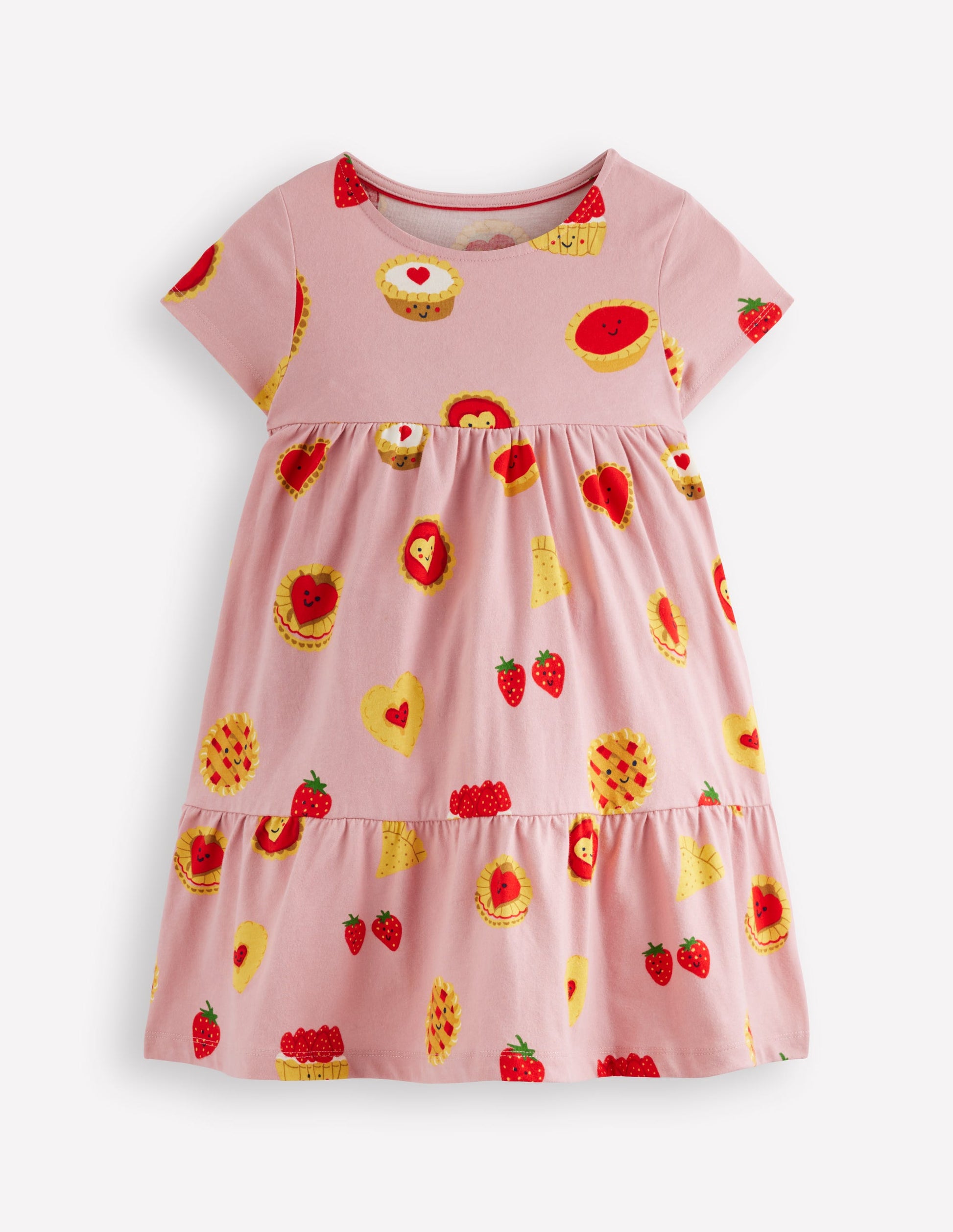 Ariel Twirly Jersey Dress-Vintage Pink Sweet Treats-1