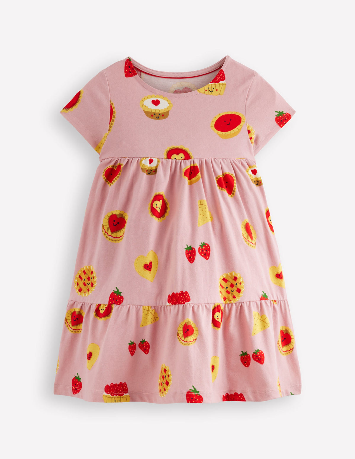 Ariel Twirly Jersey Dress-Vintage Pink Sweet Treats - Image 1