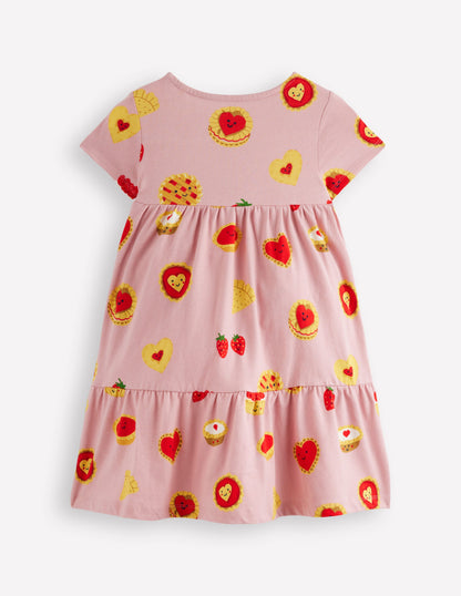 Ariel Twirly Jersey Dress-Vintage Pink Sweet Treats-2