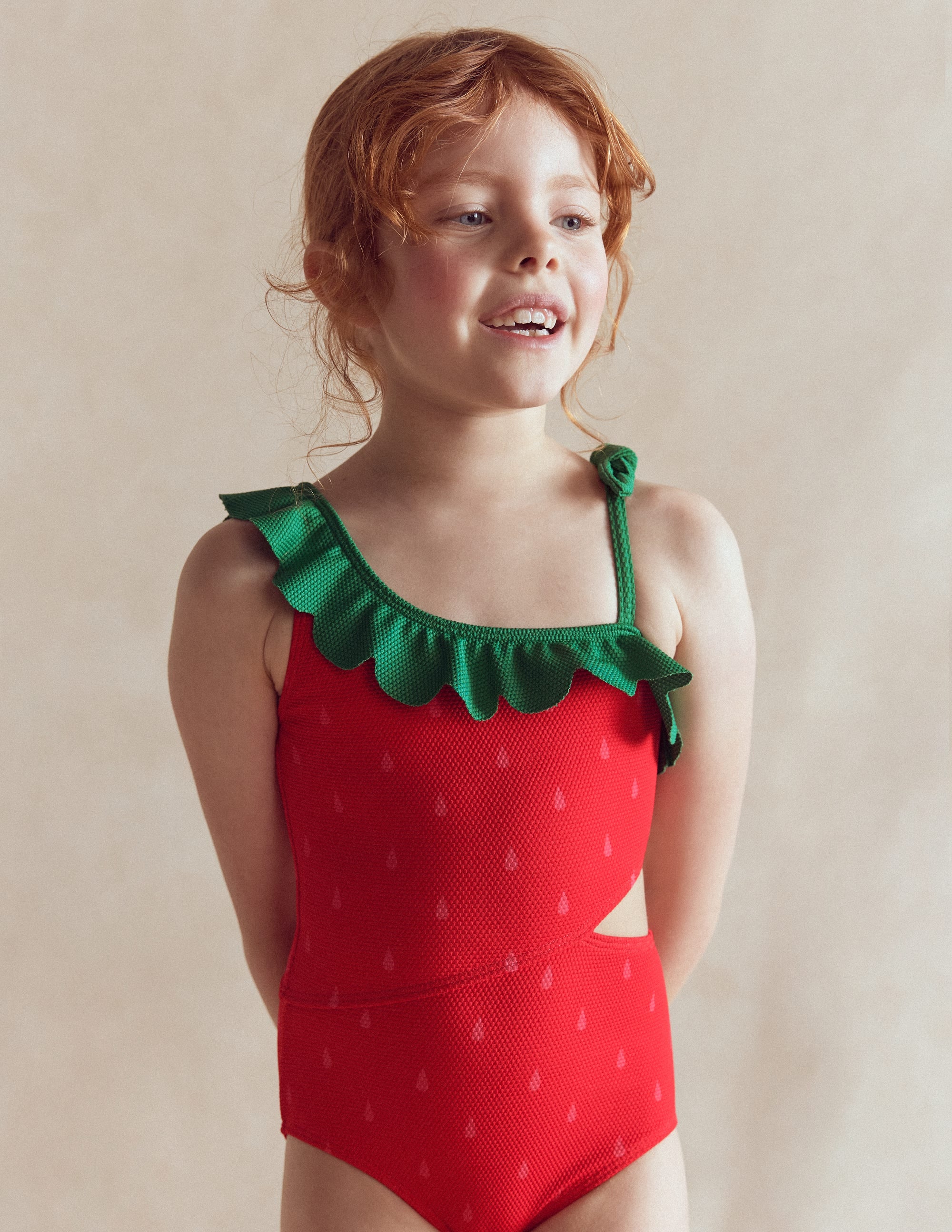 Lettice Cut Out Swimsuit-Strawberry - Image 1