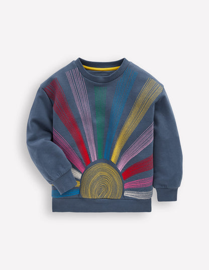 Bobbie Appliqué Sweatshirt-Vintage Indigo Sun-1