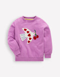 Bobbie Appliqué Sweatshirt-Purple Doves