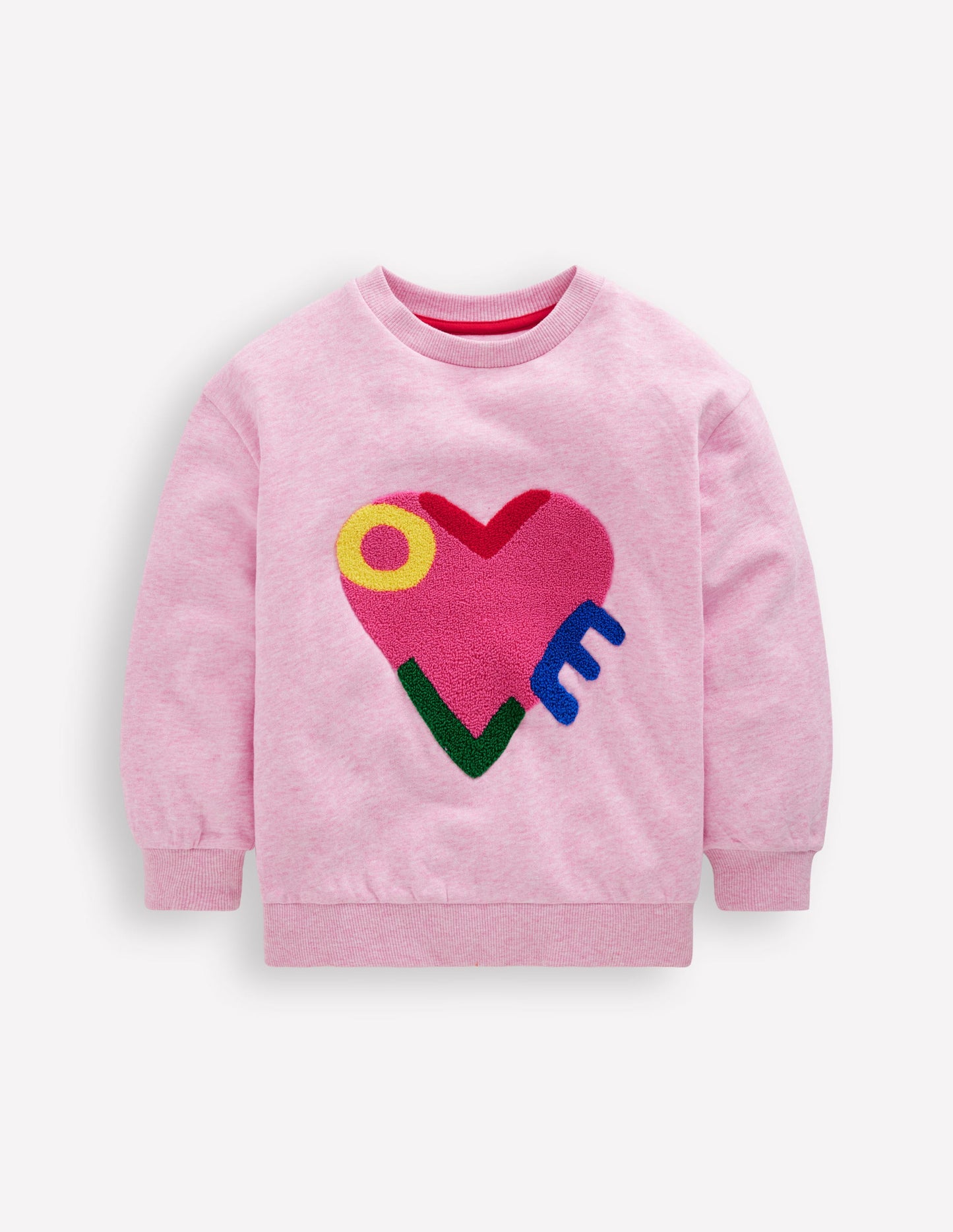 Bobbie Appliqué Sweatshirt-Pink Marl Love
