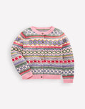 Edie Fair Isle Cardigan-Glacier Blue Pretty Flowers