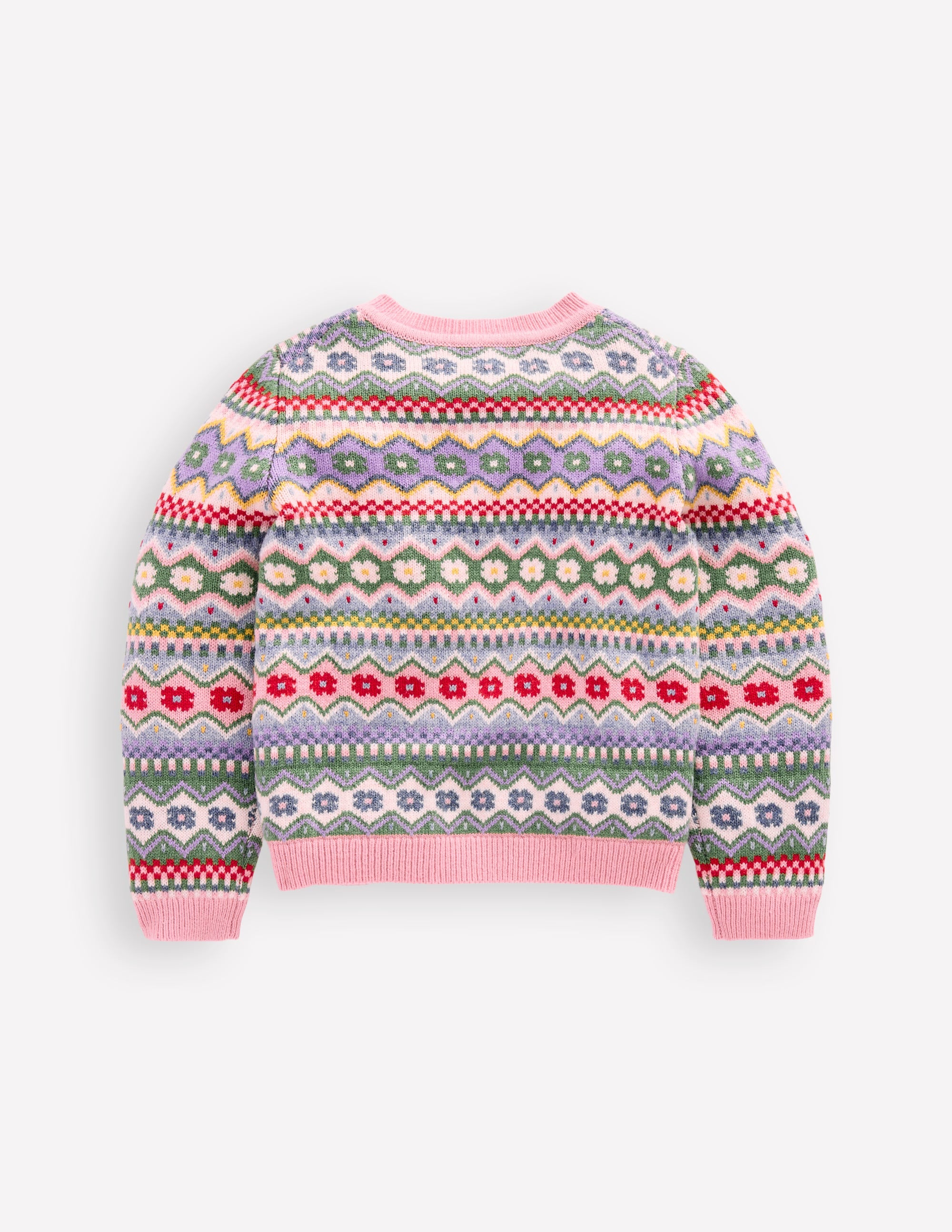 Edie Fair Isle Cardigan-Glacier Blue Pretty Flowers - Image 2
