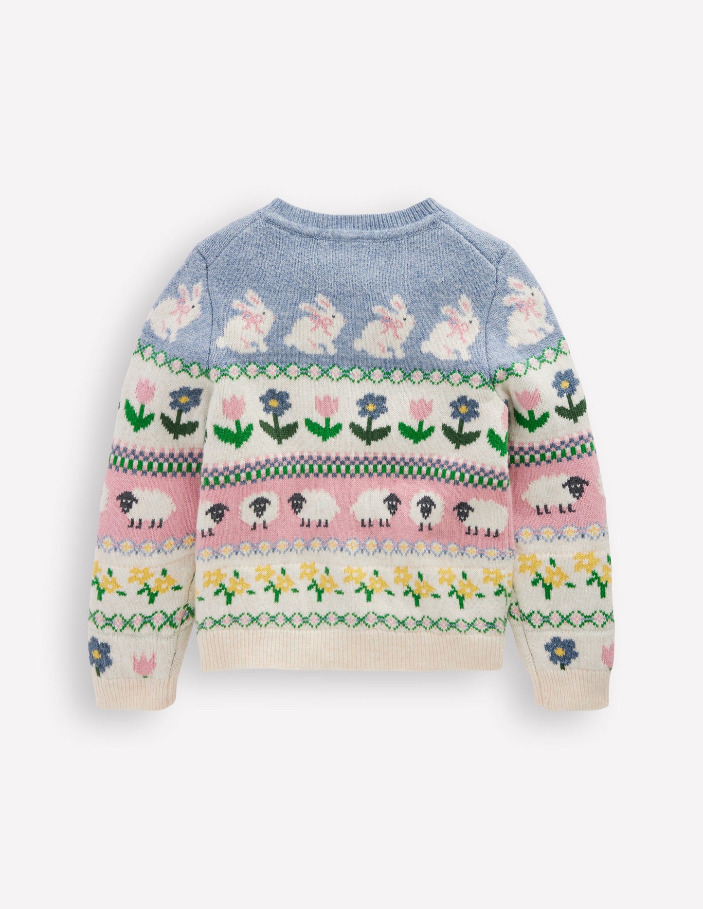 Edie Fair Isle Cardigan-Glacier Blue Bunny Fair Isle