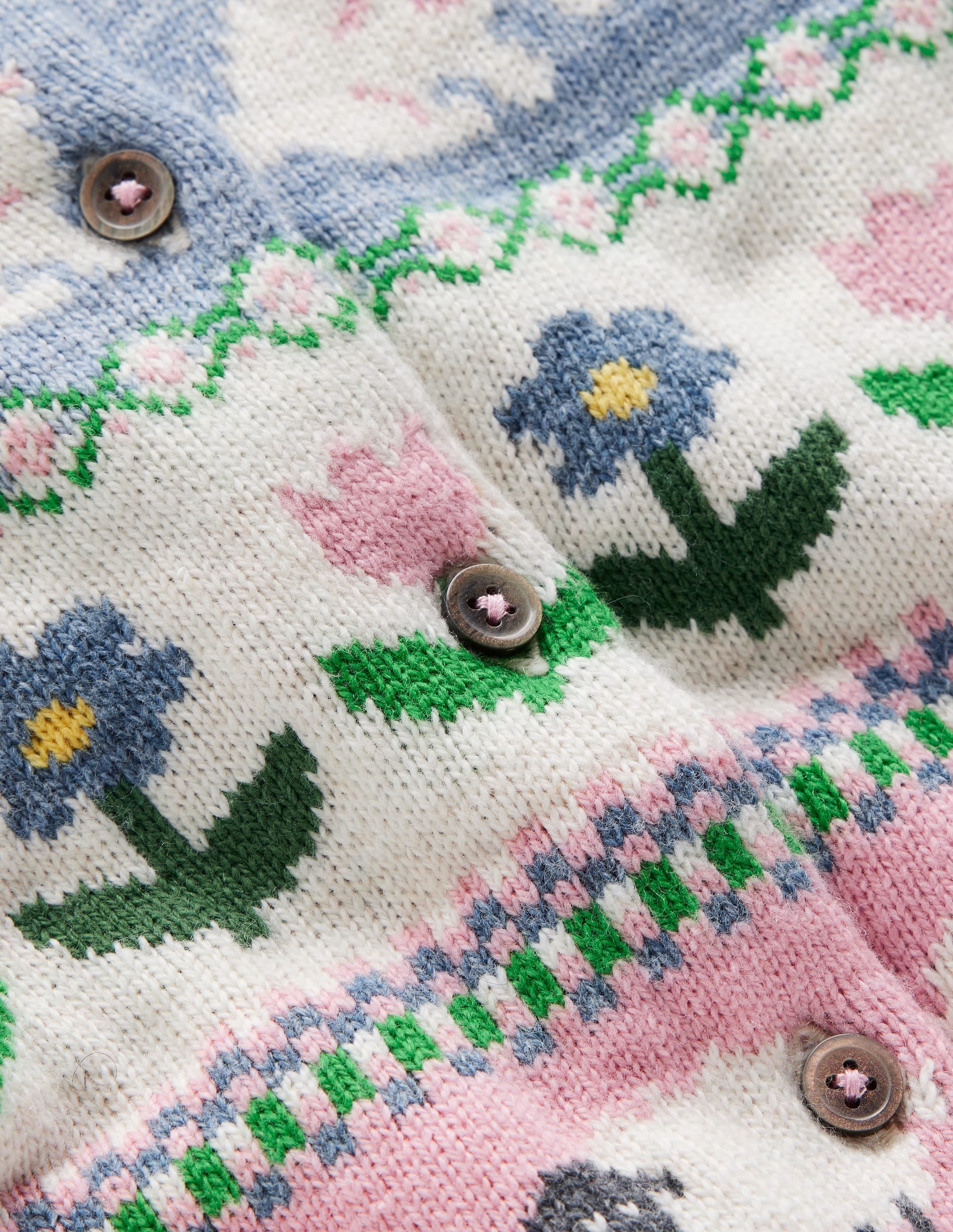 Edie Fair Isle Cardigan-Glacier Blue Bunny Fair Isle - Image 4