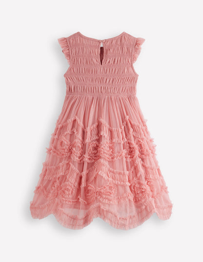 Tulle Bow Occasion Dress-Almond Pink-3