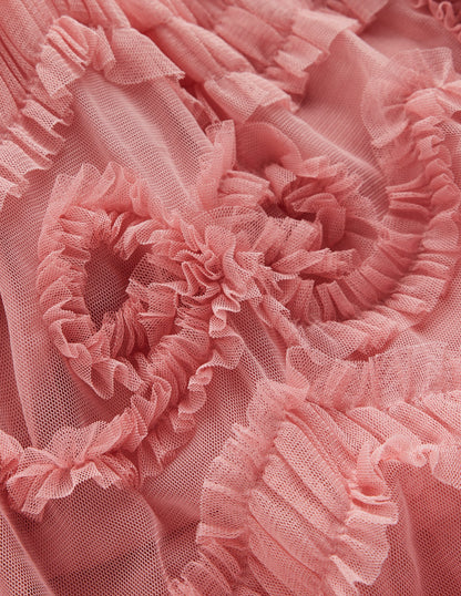 Tulle Bow Occasion Dress-Almond Pink-4