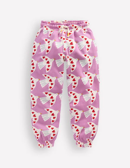 Fun Printed Jogger-Purple Doves