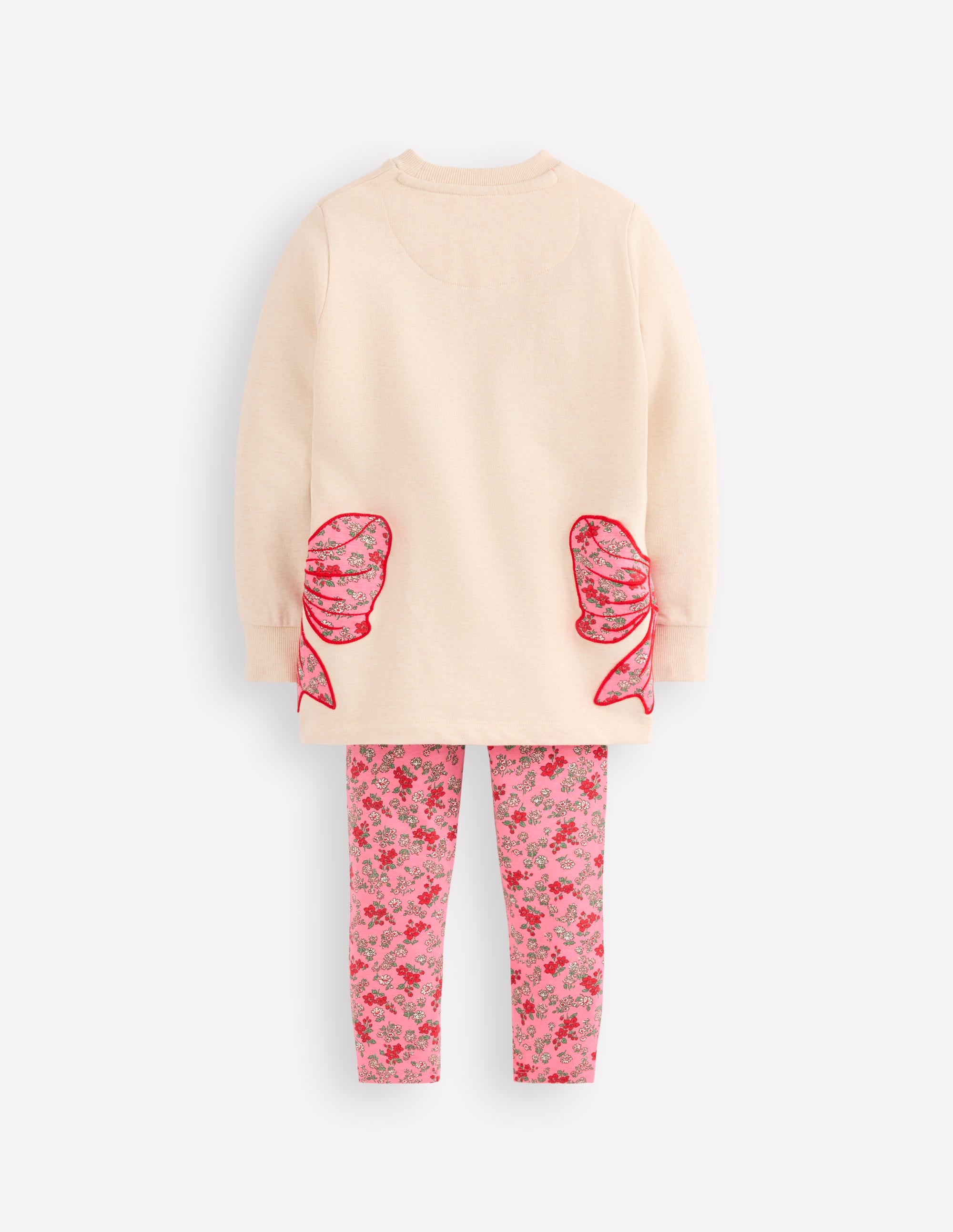 Fun Sweatshirt Tunic Set-Oatmeal Marl Bows - Image 2
