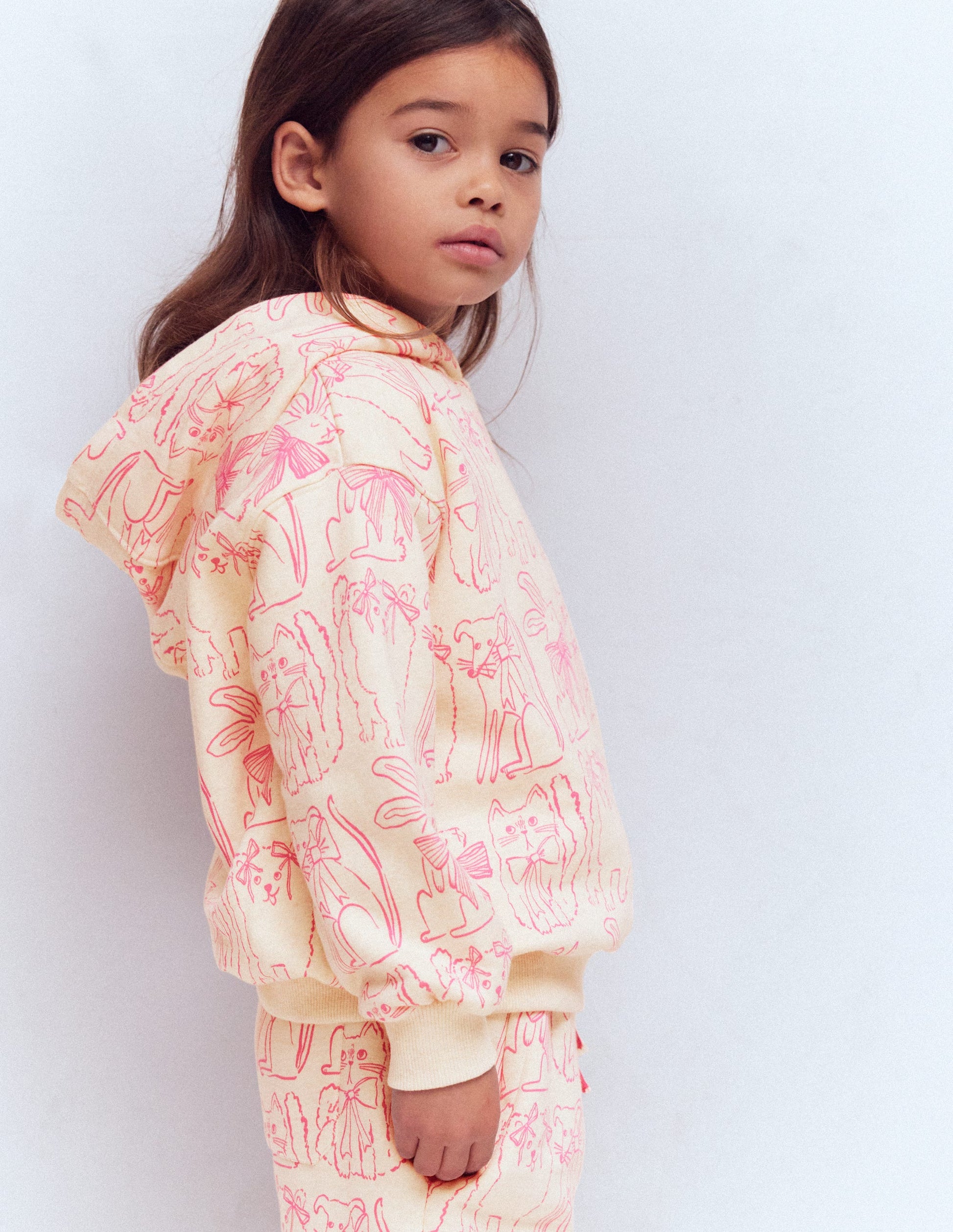 Printed Hoodie-Oatmeal Pets-1