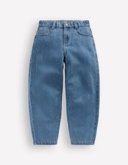 Barrel Leg Jeans-Mid Vintage Denim-1