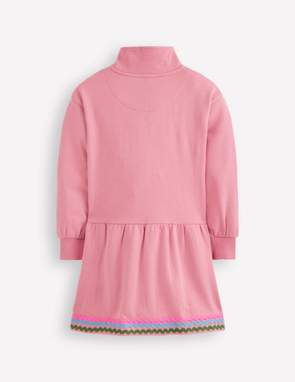 Half Zip Sweat Dress-Pink Haze-2
