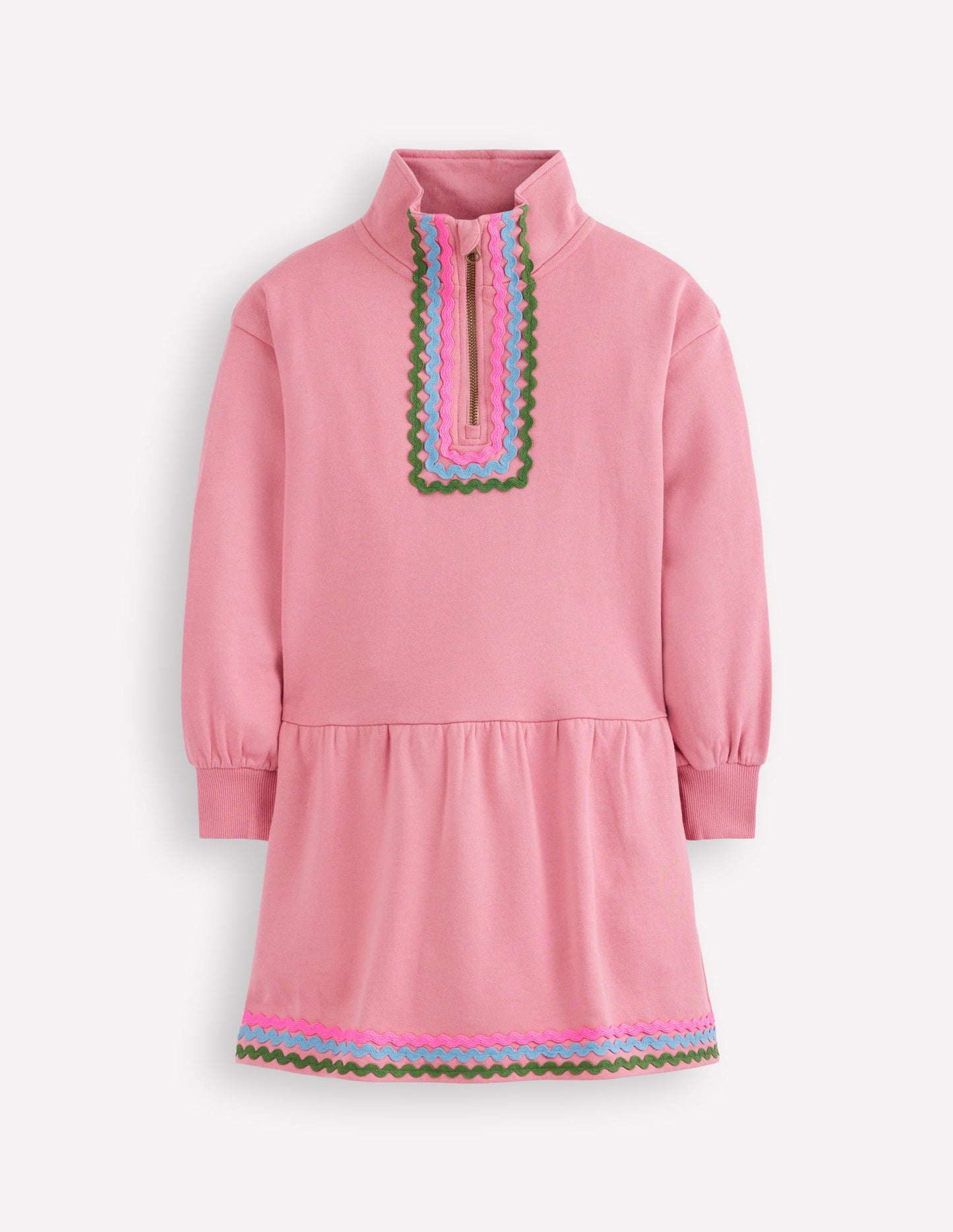 Half Zip Sweat Dress-Pink Haze