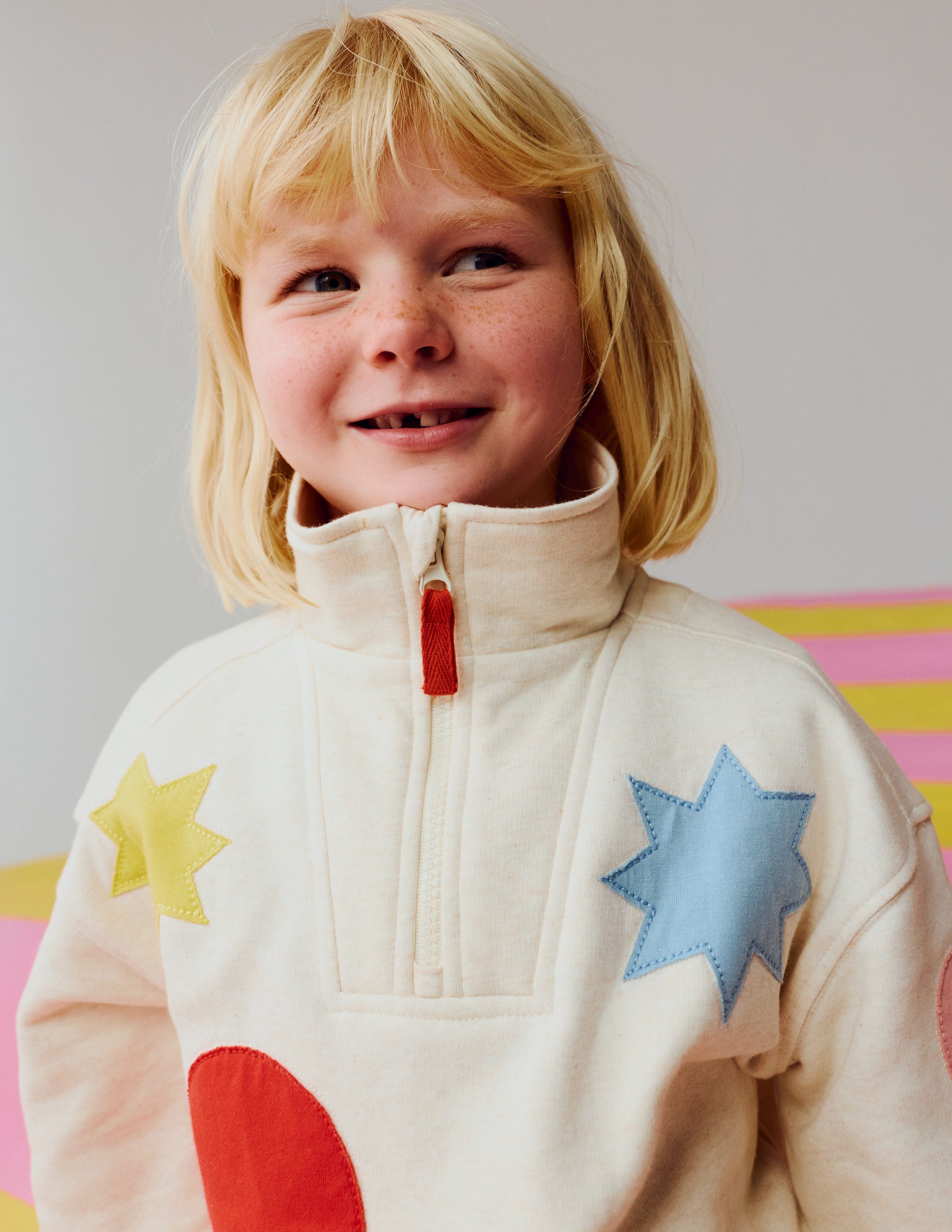 Half-zip Sweatshirt-Applique Shapes - Image 4