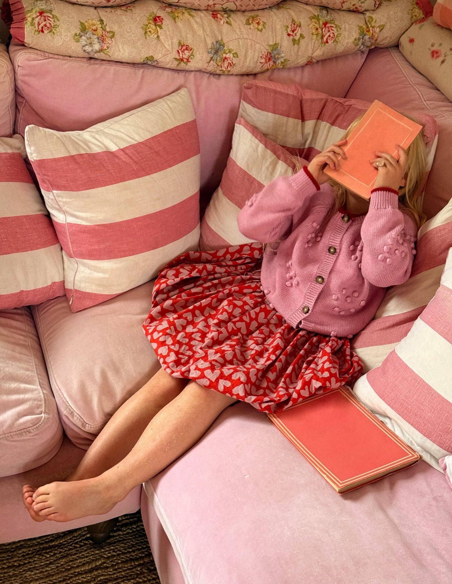 Pretty Bobble Cardigan-Formica Pink