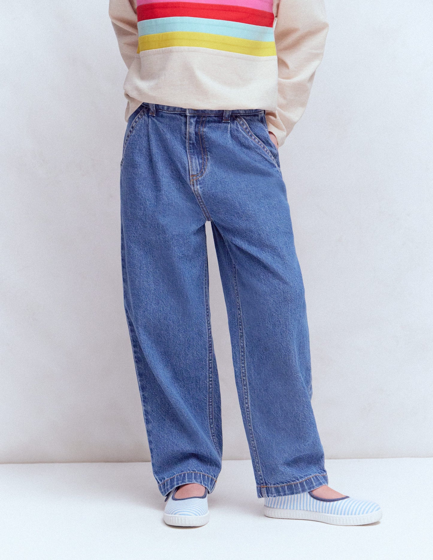 Pleat Jeans-Mid Vintage Denim