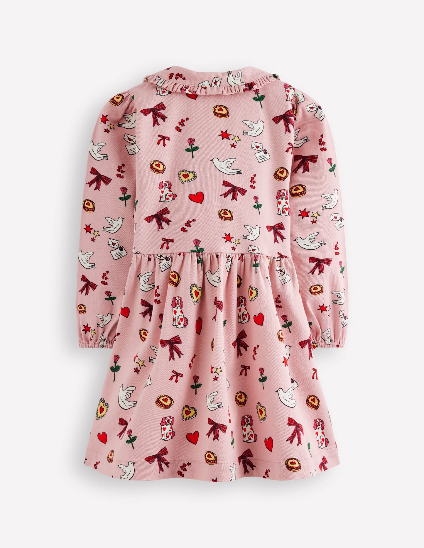 Pretty Shirt Dress-Vintage Pink Happy Valentine